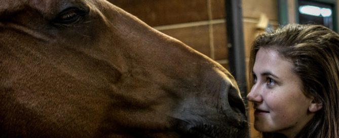 A woman connecting with a horse through equine therapy at Tranquility Recovery Center