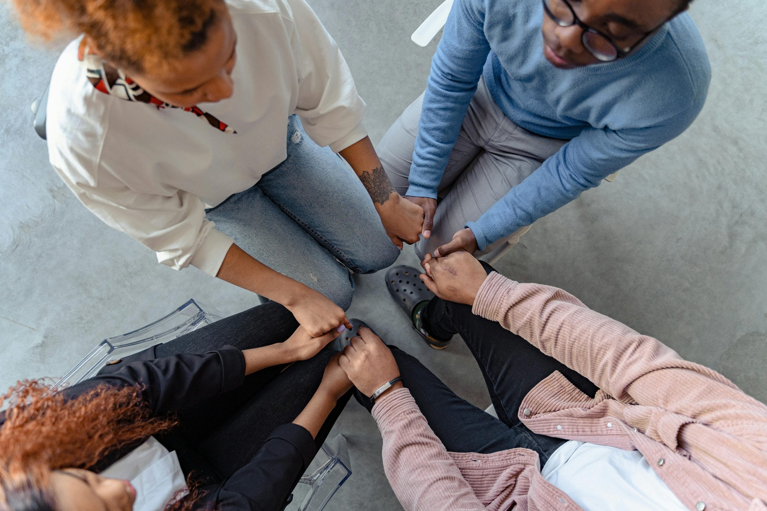 A family receiving professional support