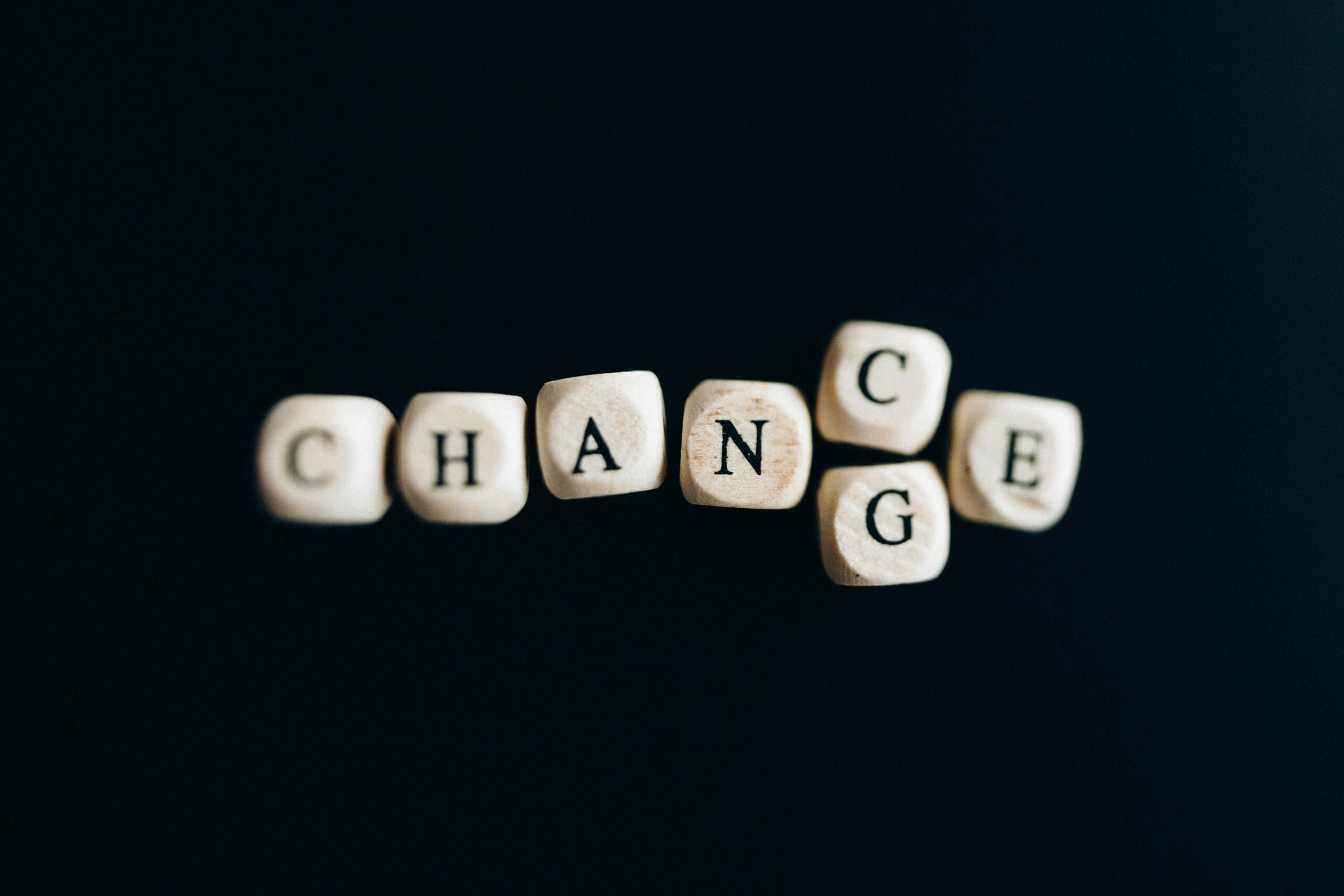 a word chance/change in blocks, as a symbol of a chance for a change by breaking the cycle of addiction