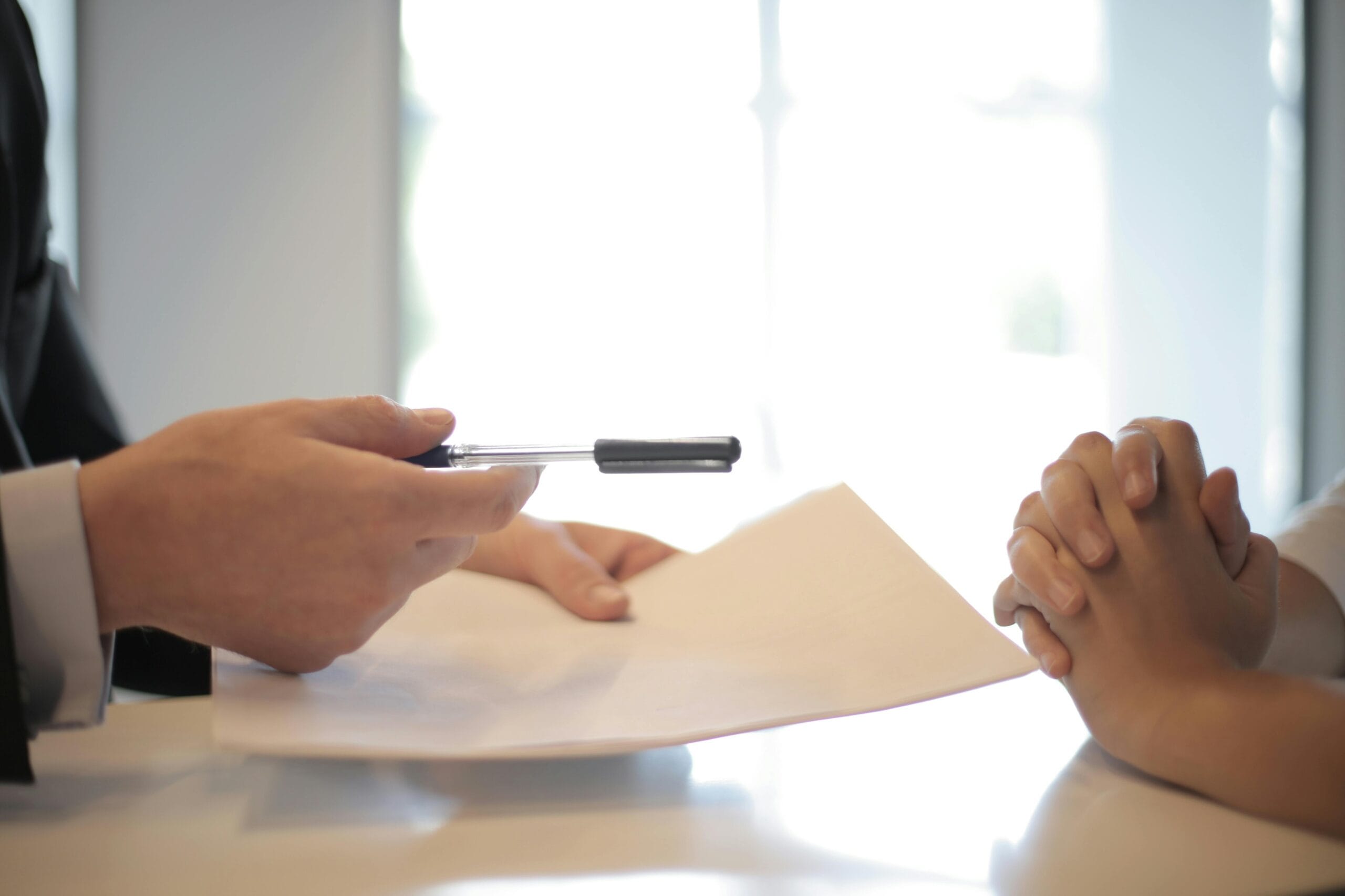 A client talking to an insurance agent