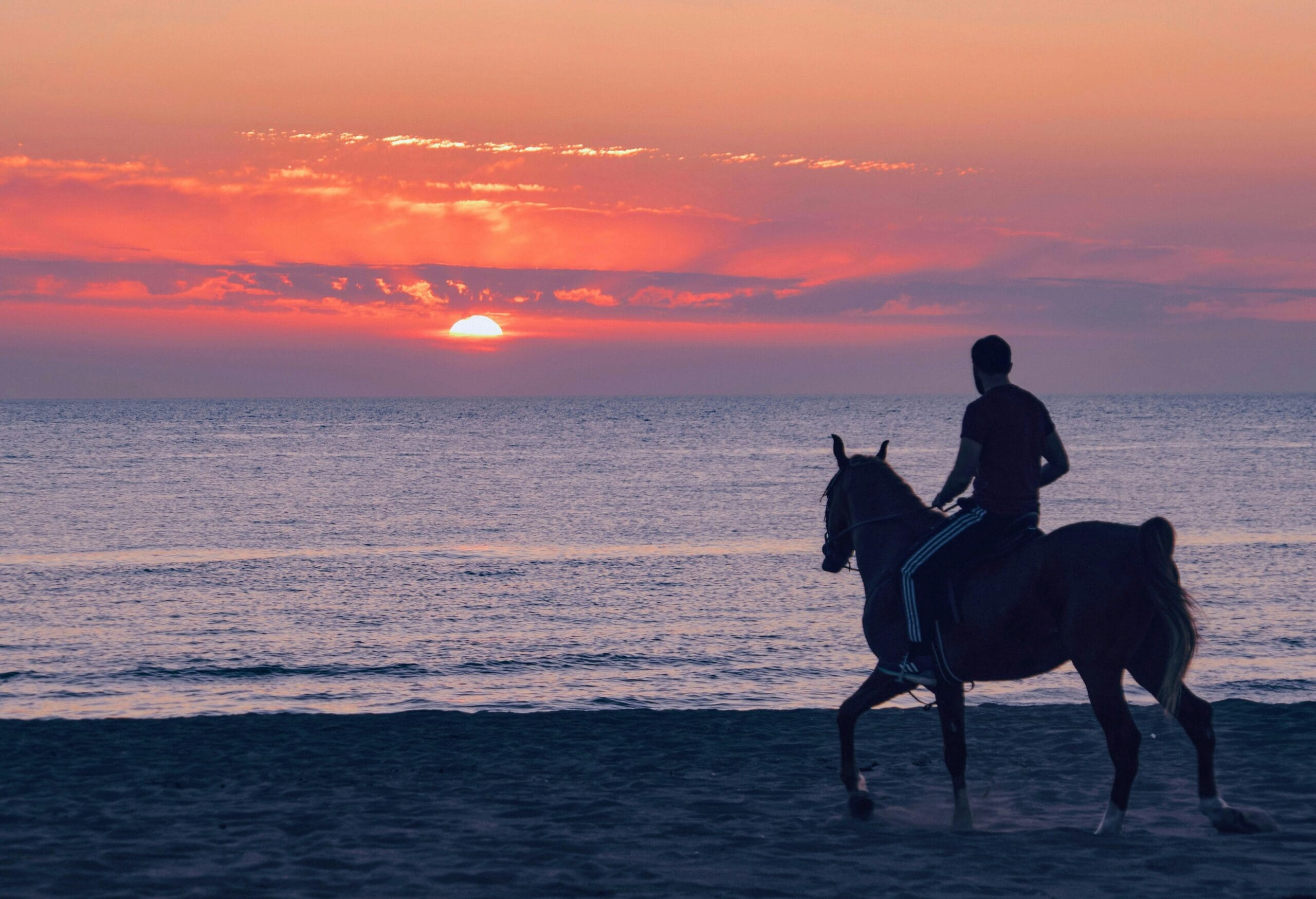 A man horseriding