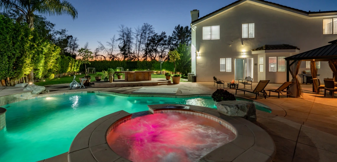 residential rehab pool area