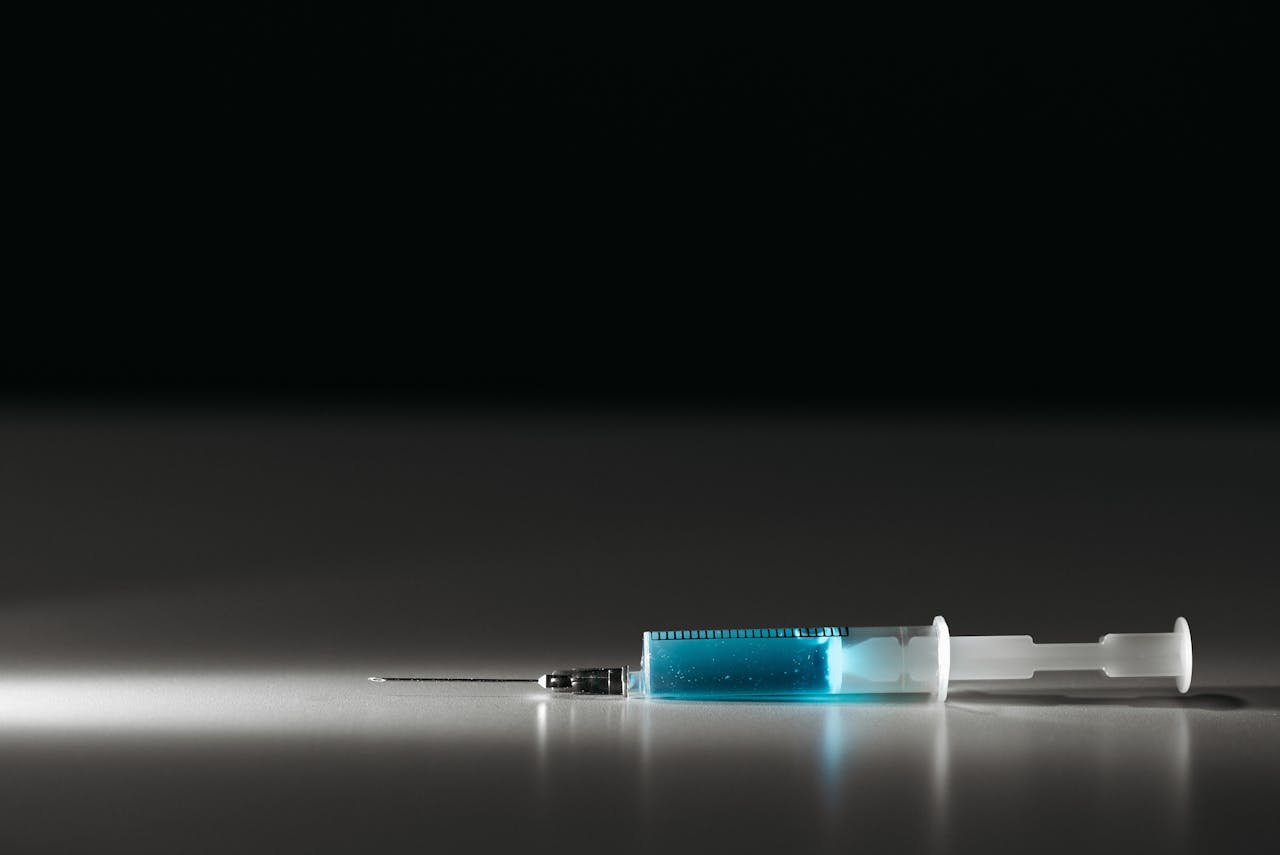A syringe on the table