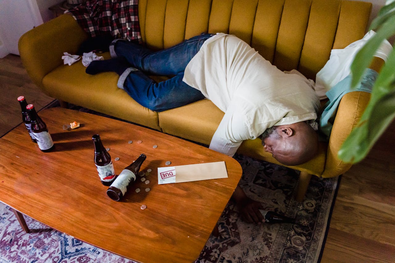 person struggling with BPD and alcohol abuse