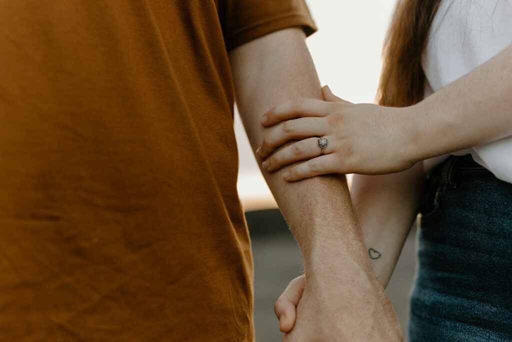 couple holding hands