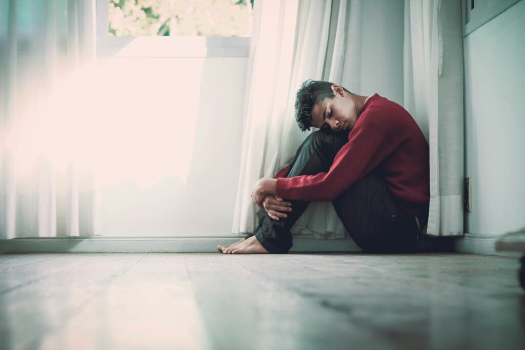 a man coping with social anxiety