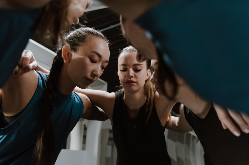 women team in circle