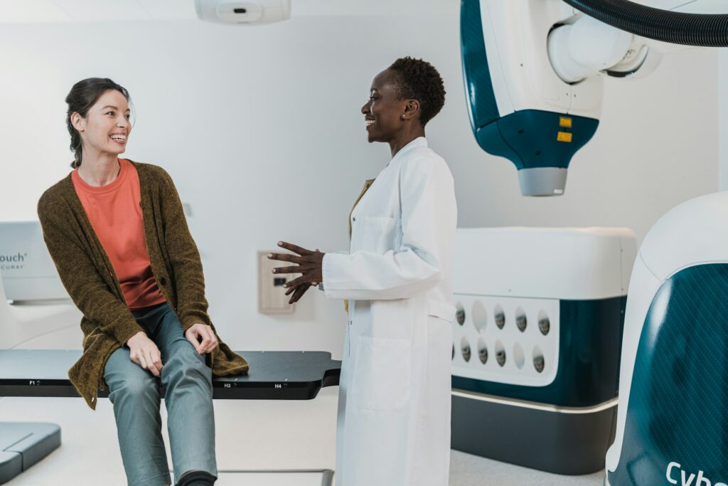 doctor and patient chatting