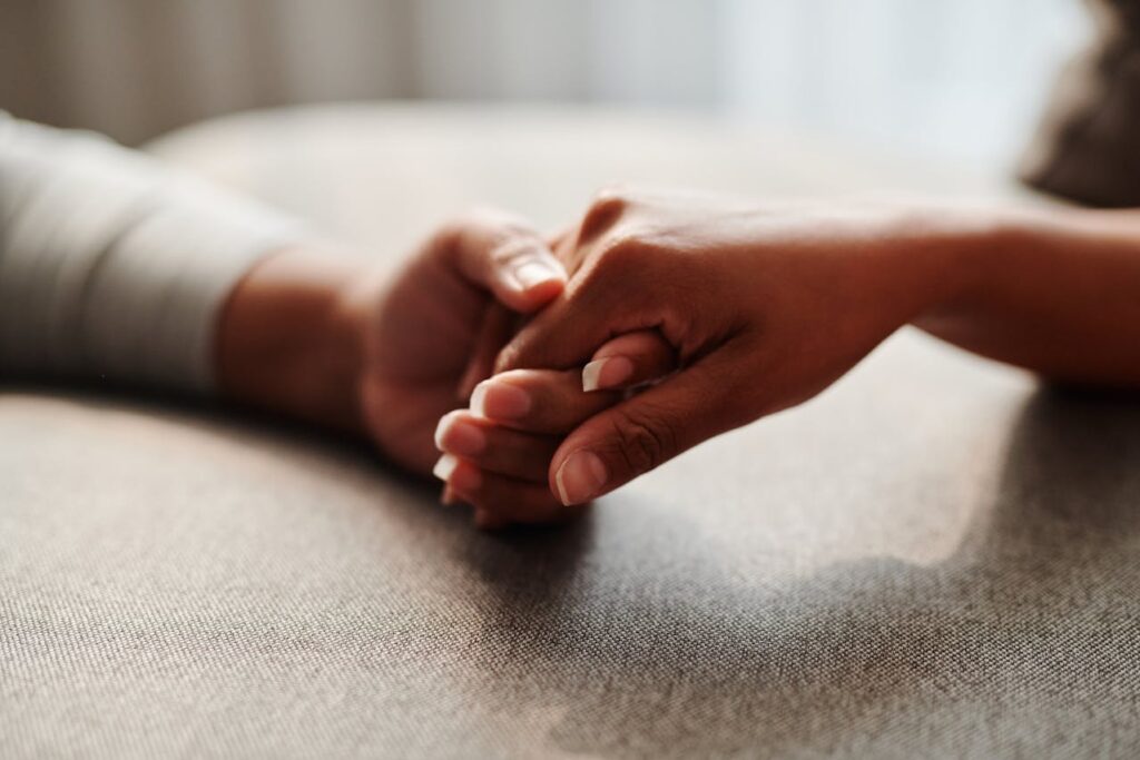 holding hands