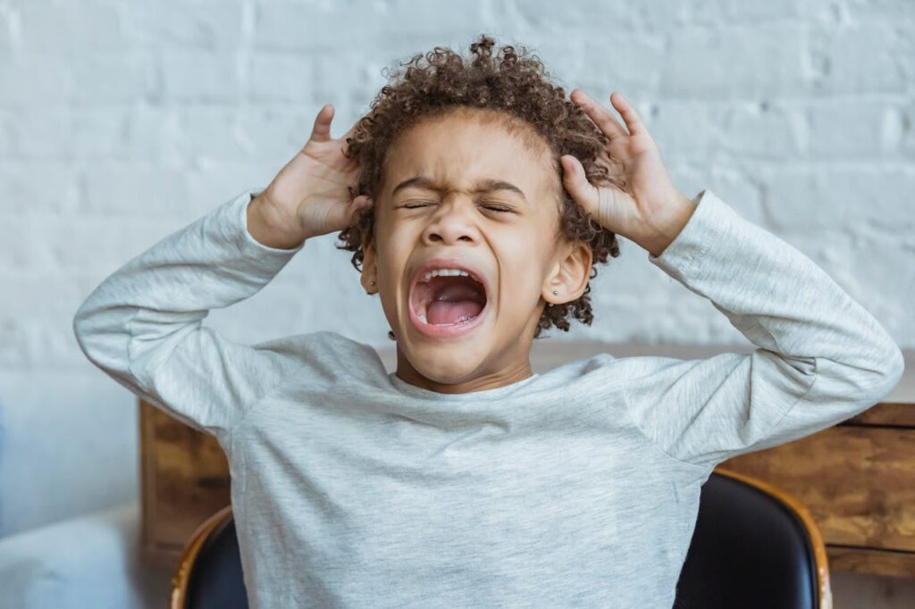 a kid crying