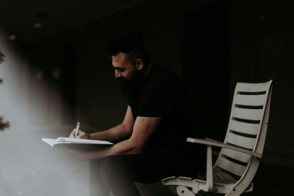 a man reading