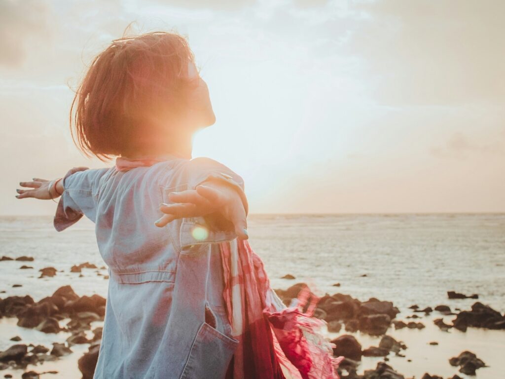 woman enjoying fresh air